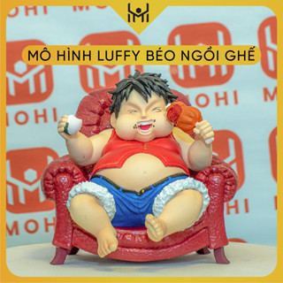 Mô Hình OnePiece Luffy Béo ngồi ghế - Cao 14cm - nặng 1kg - Phụ kiện  Ghế + nắm cơm + đùi gà - Figure OnePiece - Có Hộp