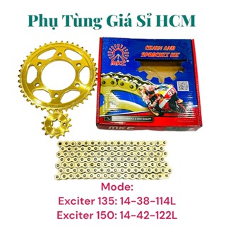 Nhông Sên Dĩa Ex 135, Ex 150 vàng hàng cao cấp MKC nhập khẩu Thái