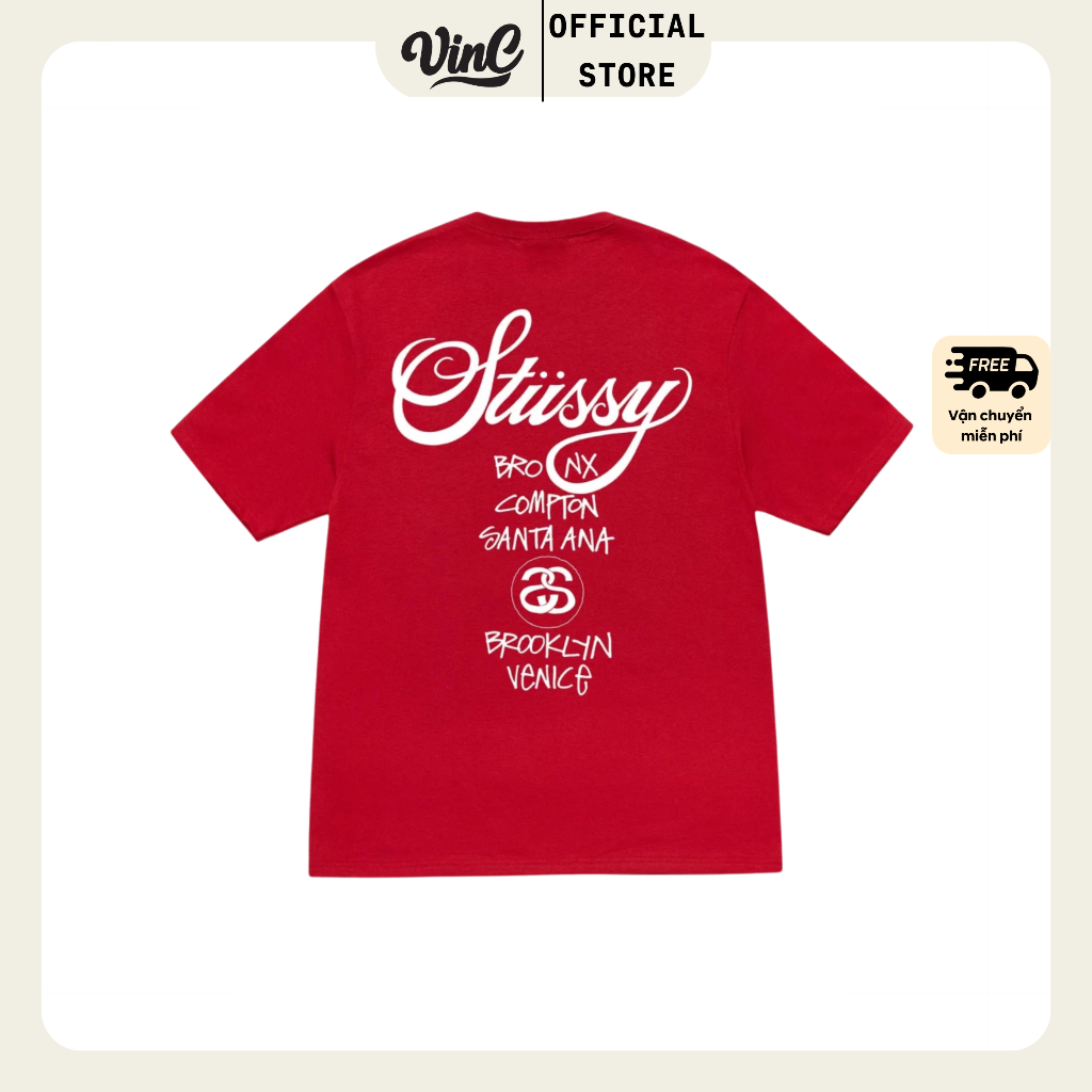Áo thun Stussy World Tour phối màu mới unisex - CÓ SẴN