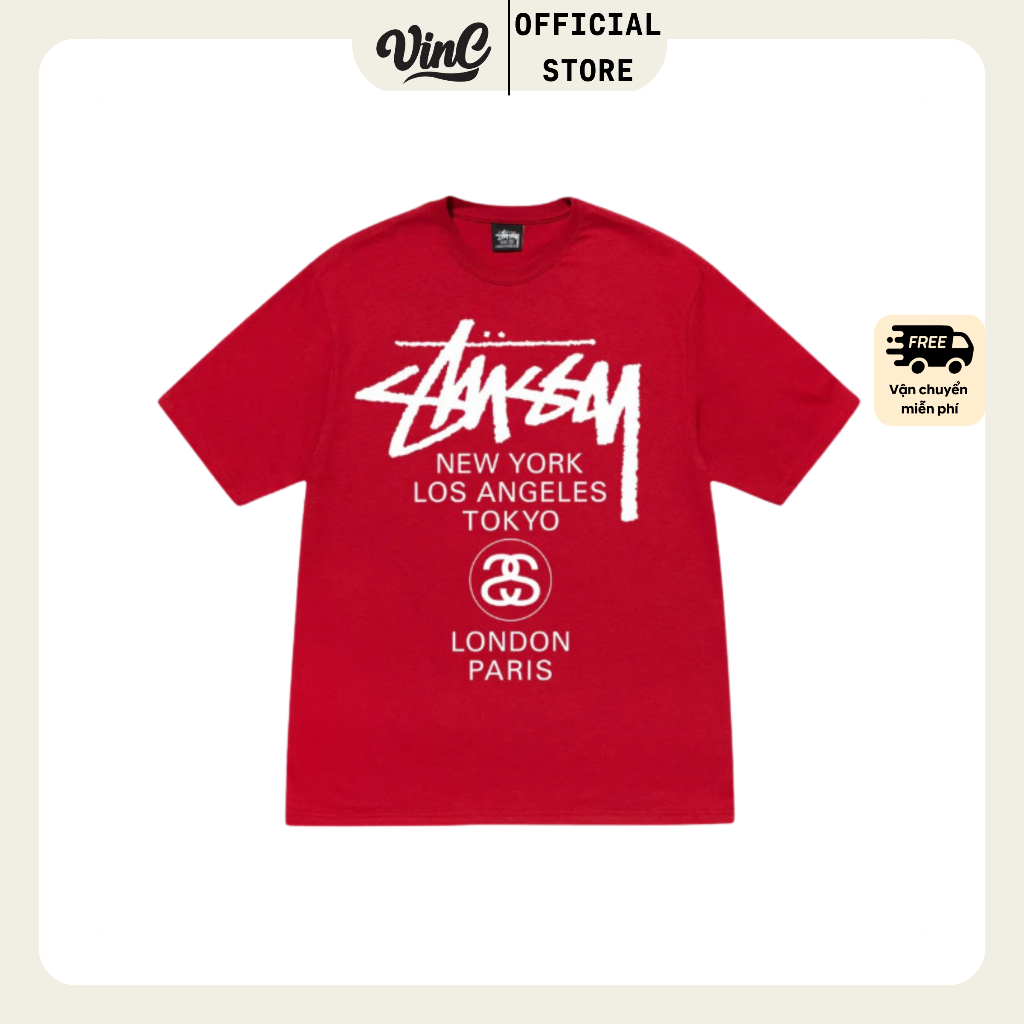 Áo thun Stussy World Tour phối màu mới unisex - CÓ SẴN
