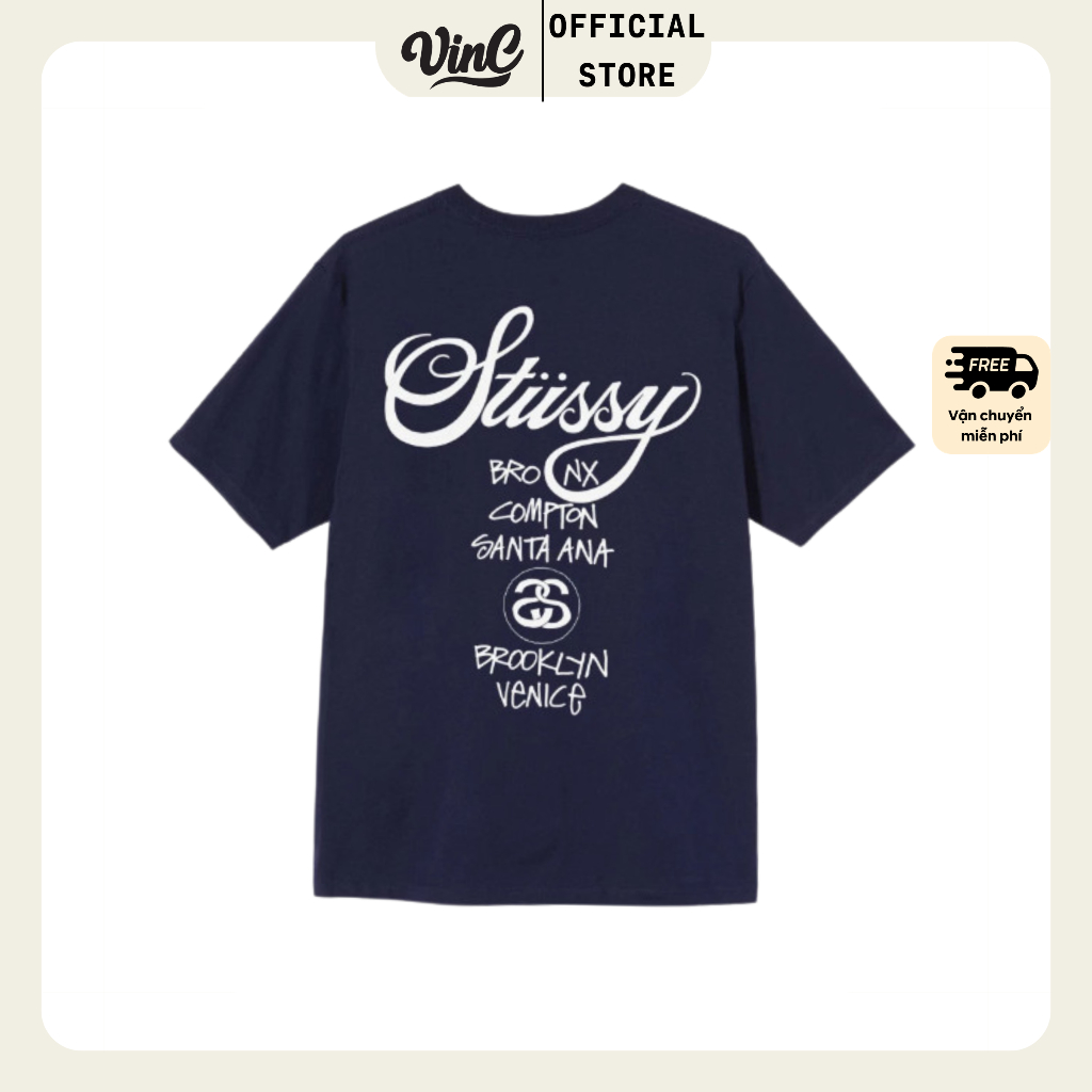 Áo thun Stussy World Tour phối màu mới unisex - CÓ SẴN