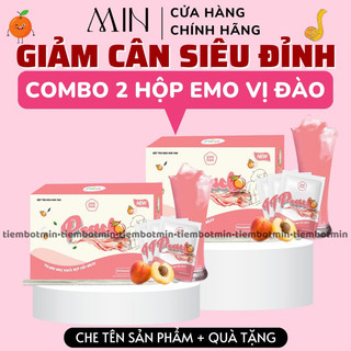Combo 2 hộp emoslim giảm cân trái vị đào/ detox giam can nhanh
