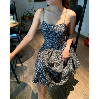 váy hoa ngắn cột thắt eo