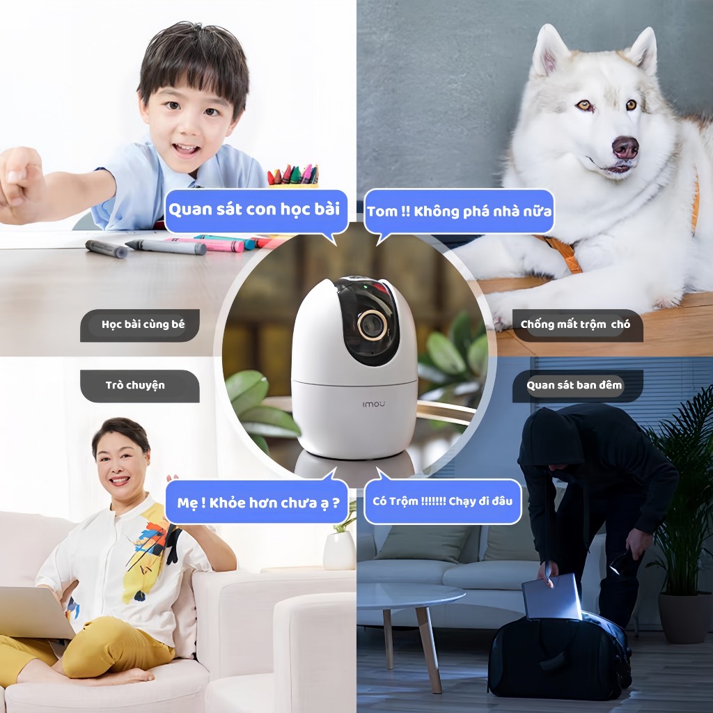 Camera wifi imou trong nhà A22EP 2M Full HD 1080P Xoay 360 độ, đàm thoại 2 chiều chính hãng - Camera imou wifi Royal
