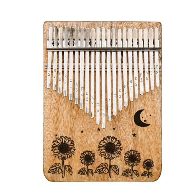 Đàn kalimba gỗ thông 21 phím khắc nốt, nhiều hình cute, đầy đủ phụ kiện Tonic LZ002- Hàng chính hãng