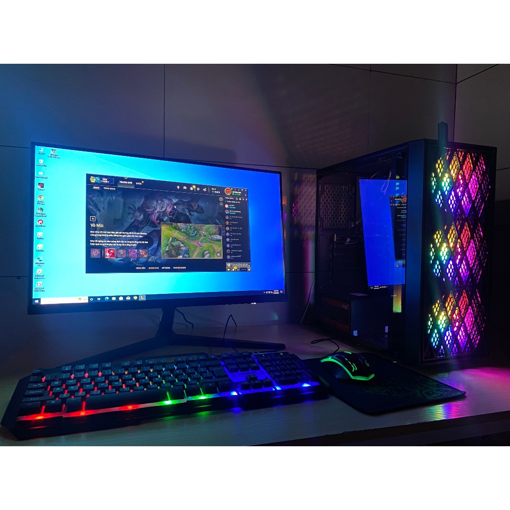 Bộ Máy Tính Case PC chơi mượt mọi game Liên minh, fifa 4