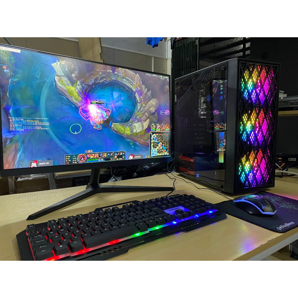 Bộ Máy Tính Case PC chơi mượt mọi game Liên minh, fifa 4