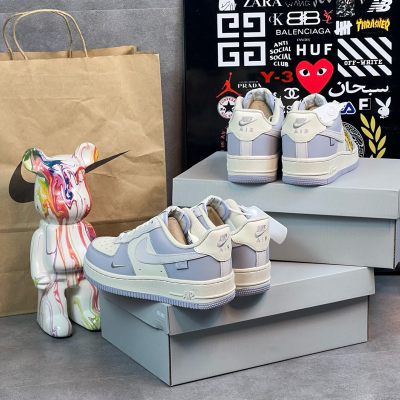 Giày thể thao AF1 Khoai Môn Tím Trắng Móc Vàng