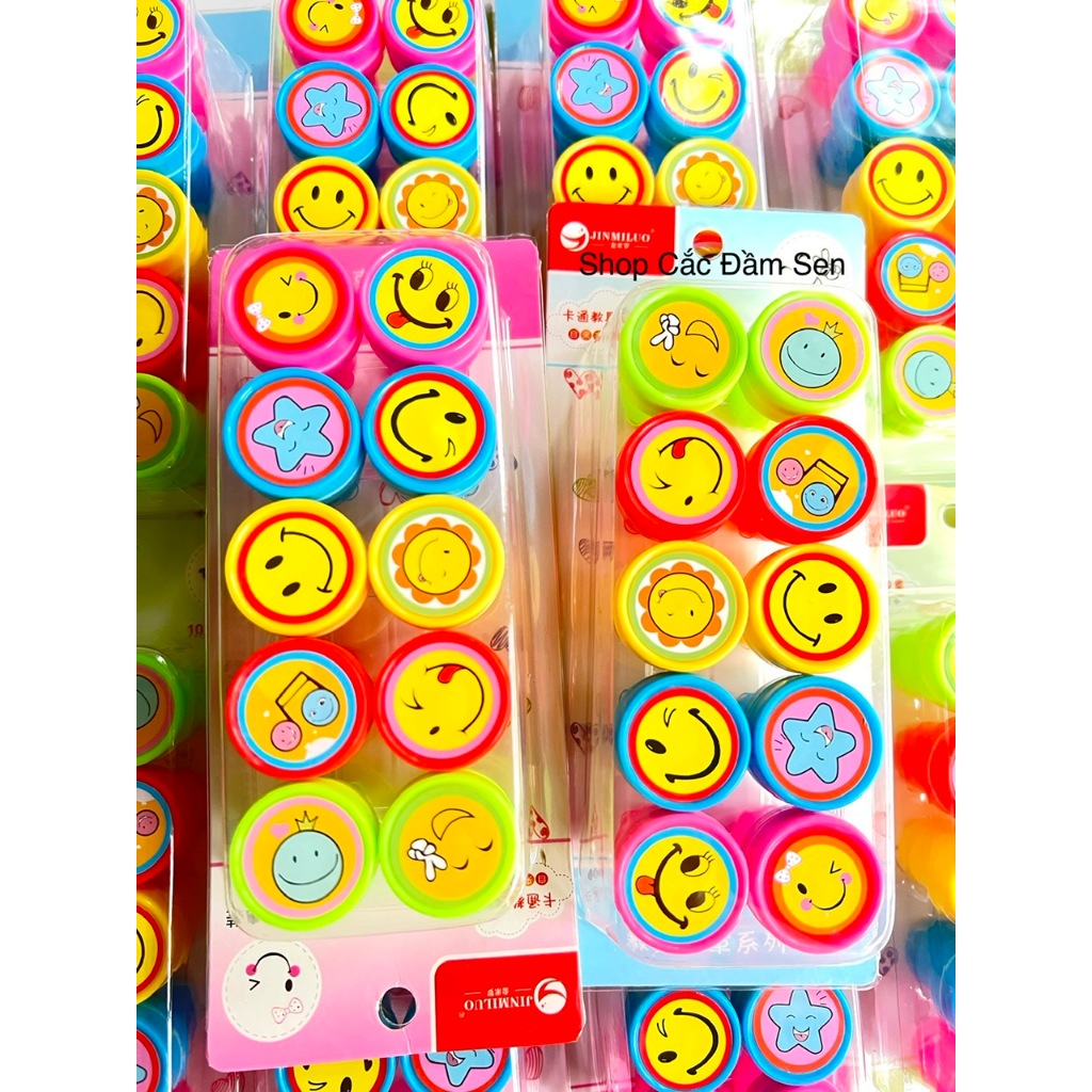 Hộp 10 con dấu Stampt hình gấu dâu