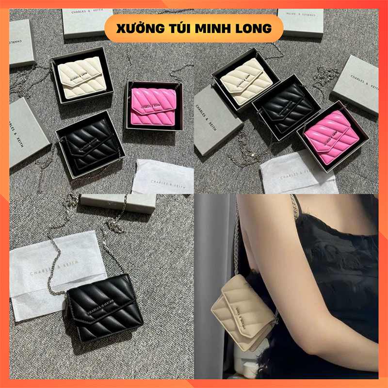 Túi ví CK mini nữ đeo chéo logo chữ nổi kiểu dáng nhỏ nhắn cute sang chảnh thời trang (Không Hộp) DC0212