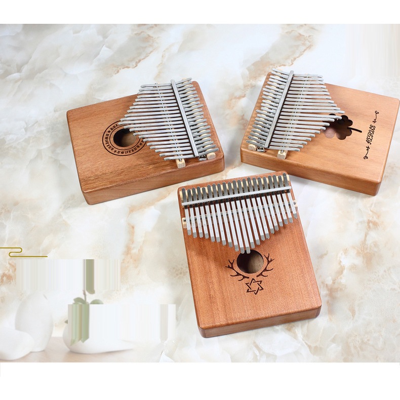 Đàn kalimba gỗ 21 phím khắc nốt, nhiều hình cute, đầy đủ phụ kiện GUITARMUSIC- GIÁ RẺ