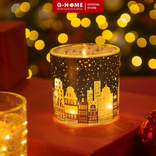 Cốc nến gắn đèn cảm ứng Ghome nến sáp đậu nành tinh dầu thiên nhiên, nến thơm decor nhà giáng sinh NEN22 M1