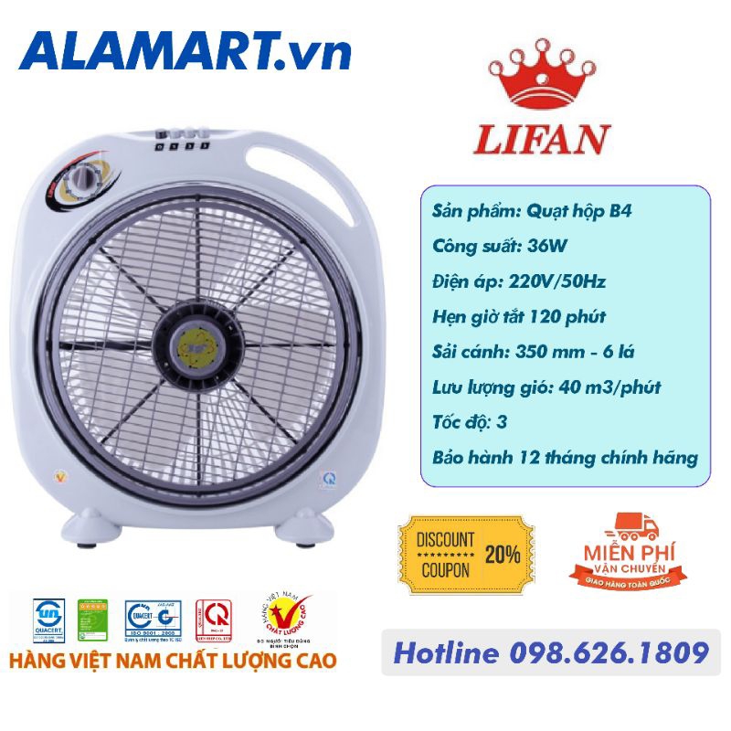 QUẠT HỘP LIFAN HV-148 chức năng hẹn giờ