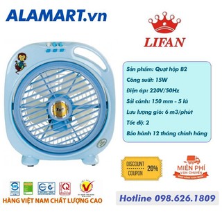 Quạt hộp lifan hv-666 mát nhẹ dịu êm phòng ngủ cho bé