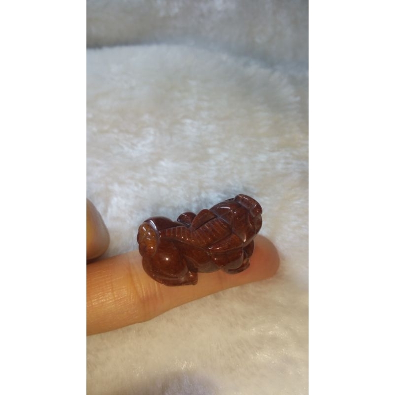 Tỳ hưu thạch anh tóc đỏ size mặt