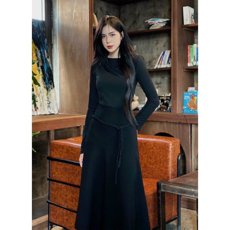 SET ÁO LI VAI CHÂN VÁY XOÈ BỆN DÂY VINTAGE