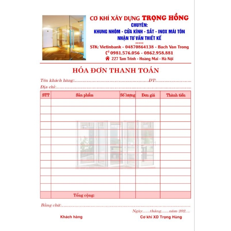 5 quyển hóa đơn 2 liên A5