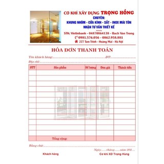 5 quyển hóa đơn 2 liên A5