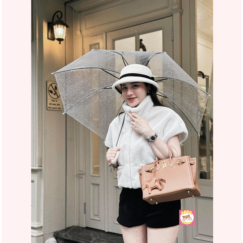 Mũ dạ nữ vành nhỏ nơ ngang chất dạ mịn nhẹ phối màu sang trọng siêu hot