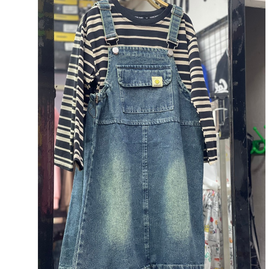 Set yếm kẻ cho bé gái 2310  SGD336