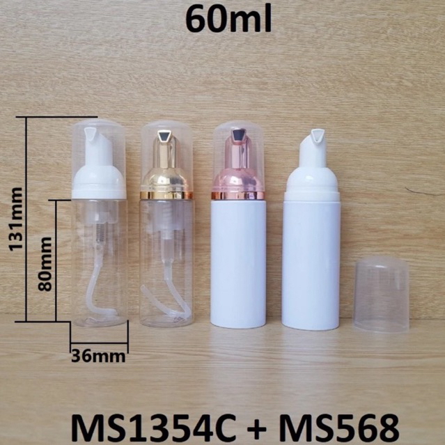 COMBO 2 Chai lọ tạo bọt 60ml (phun bọt) đựng sữa rửa mặt