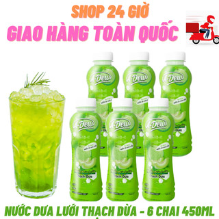 Nước dưa lưới thạch dừa adew 1 lốc 6 chai 450ml
