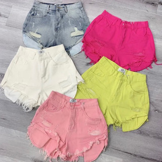 Quần short jean nữ quần bò nữ túi dài đủ màu rách kiểu chất vãi dày dặn