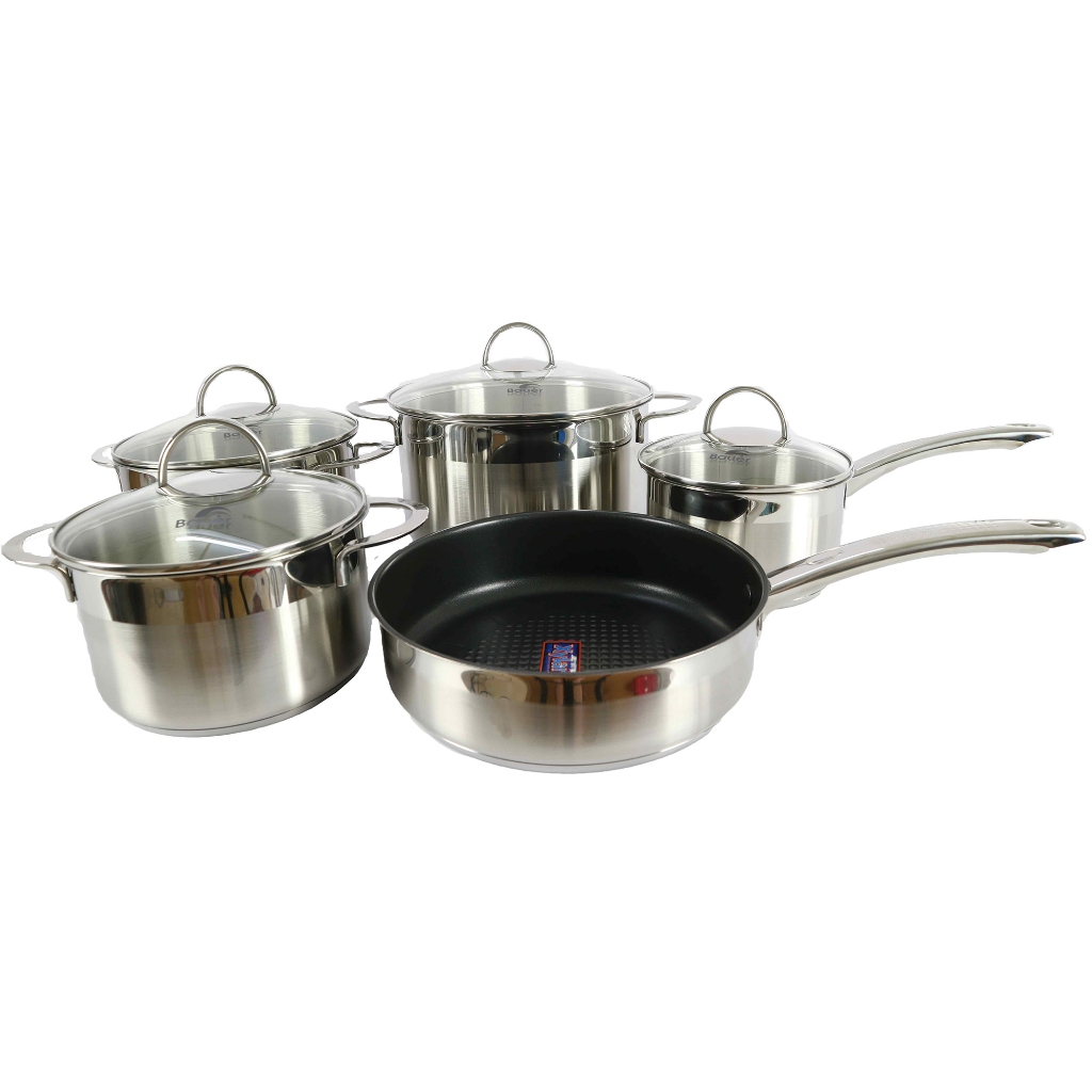 BỘ NỒI CHẢO CAO CẤP | BAUER POLITE PLUS | 5 MÓN | THIẾT KẾ SANG TRỌNG | AN TOÀN VÀ BỀN BỈ KHI SỬ DỤNG
