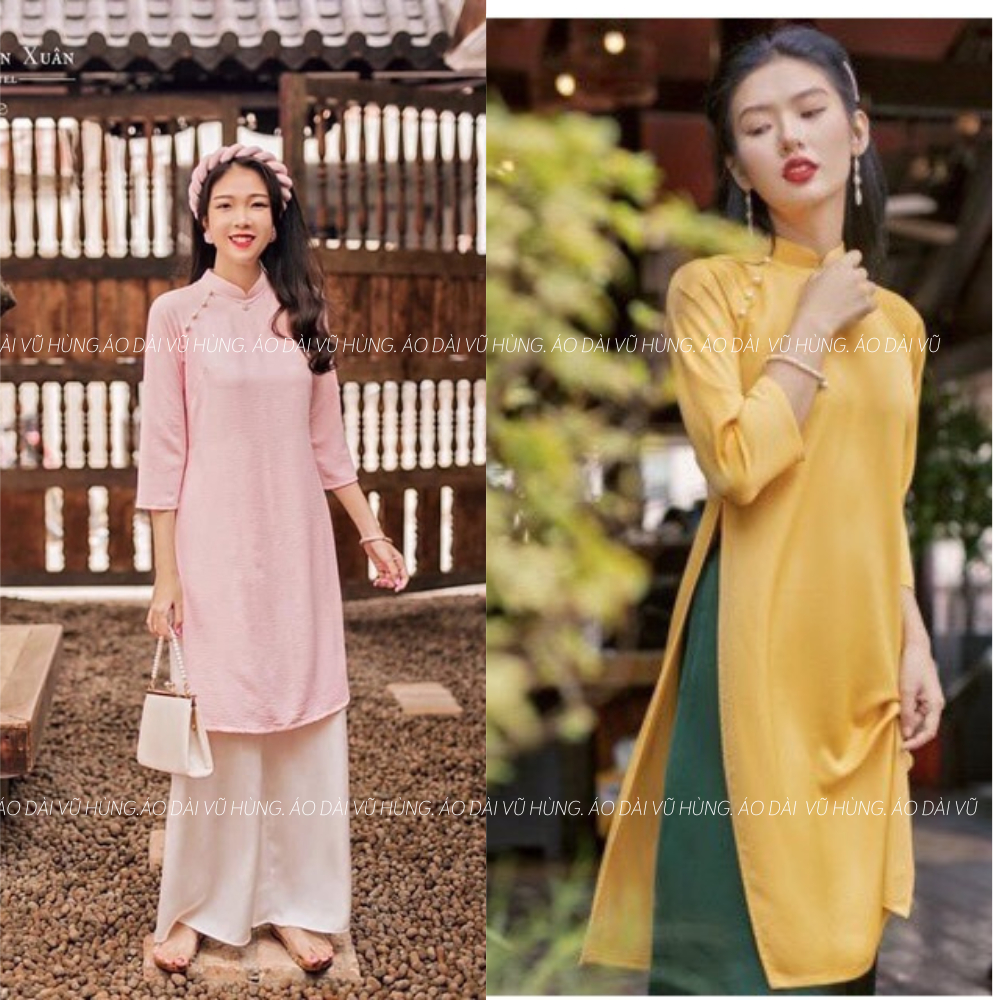 Áo dài cách tân dáng suông lụa mềm co dãn, áo dài tết, áo dài cách tân rộng