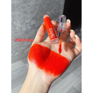 Son kem BEANA VELVET KOREA màu đỏ cam siêu lì và mềm môi chính hãng