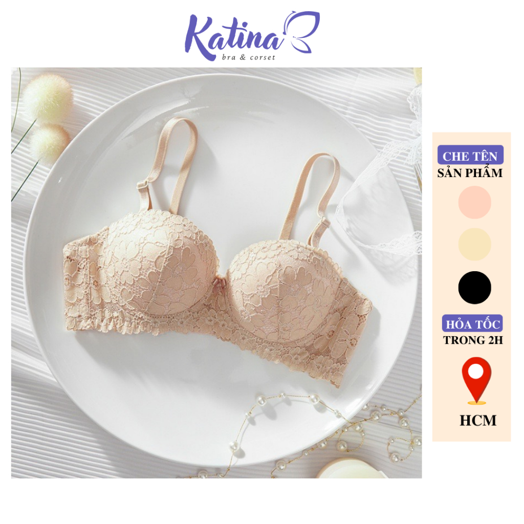 KTA61 Áo Ngực Nữ KATINA BRA Chẩt Ren Hoa Mút Vừa Có Gọng Nâng Ngực Hàng Quảng Châu Cao Cấp