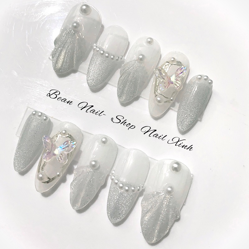 Nail thiết kế thủ công vẽ vỏ sò, tráng gương , mắt mèo nhà BEAN - B761