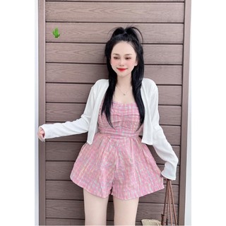 Set jum cúp ngực kèm áo khoác gân xịn sò , jum ống hồng xinh đẹp - pc