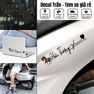 Decal dán xe 12 con giáp , decal chữ ký in theo yêu cầu, tem dán trang trí xe điện,laptop in tên theo yêu cầu