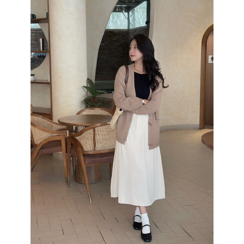 Áo Cardigan - 1817 - 2 Túi - Nút Sừng