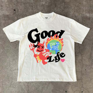 Áo thun EDDIE GOOD LIFE Black/White/Cream 250gsm