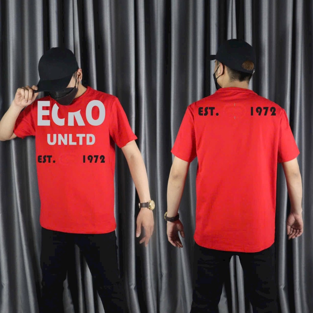 ÁO THUN NAM CỔ TRÒN TAY NGẮN IN ECKO UNLTD EST. 1972 TÊ GIÁC  - ND MENSWEAR