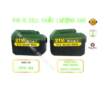 Pin blue max 15 cell chân pin phổ thông, có đèn báo pin, mạch 4 mosfet