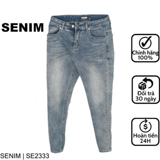  Quần jean nam SENIM Quần bò vải Denim dày dặn Co giãn form skinny Jean xanh trơn Se2333 