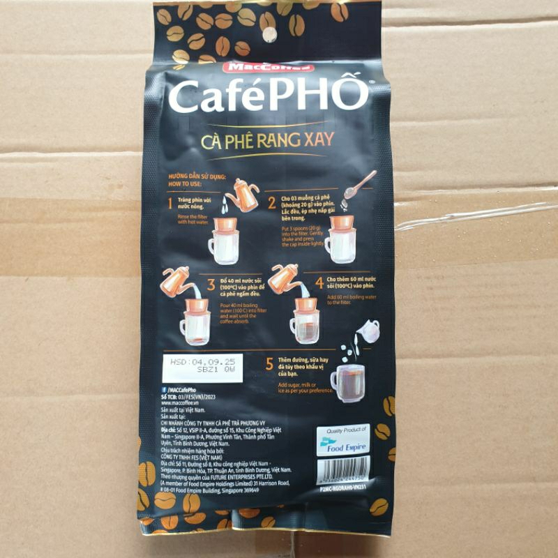 Cà Phê Phố Rang Xay Pha Phin 450g Vị Nguyên Bản - Chính Hãng