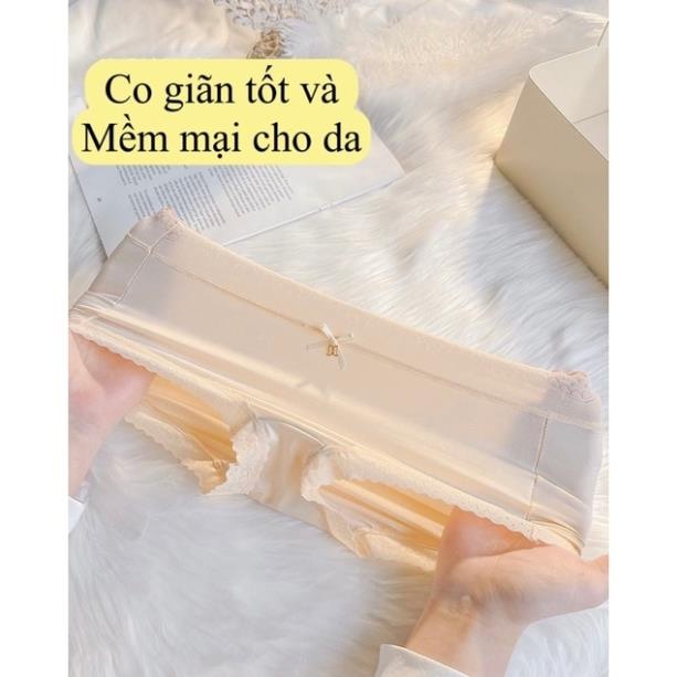 Quần Lót Lụa Satin Lưng Cao Viền Gợn Sóng Bigsize đến 70kg 793