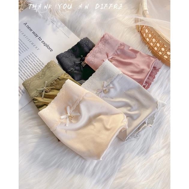 Quần Lót Lụa Satin Lưng Cao Viền Gợn Sóng Bigsize đến 70kg 793