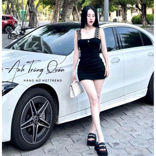 Đầm Ôm body Cúp 2s hai dây quai hoạ tiết MaM