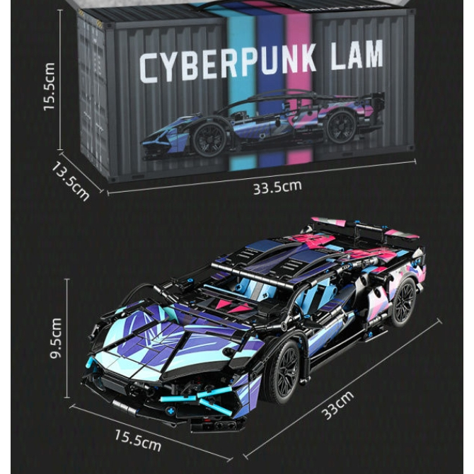 🔥Size 35cm - 1:14 Oto Lamborghini điều khiển từ xa xe thể thao trang trí cyberpunk các khối xây dựng lắp ráp siêu chạy đ
