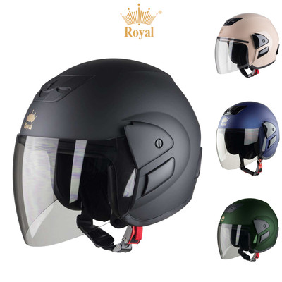 MŨ BẢO HIỂM TRÙM 3/4 ĐẦU KÍNH CHỐNG CHÓI LÓA ROYAL M01 - Royce XH09 - Vòng đầu 57-59cm - Bảo Hành 12 Tháng
