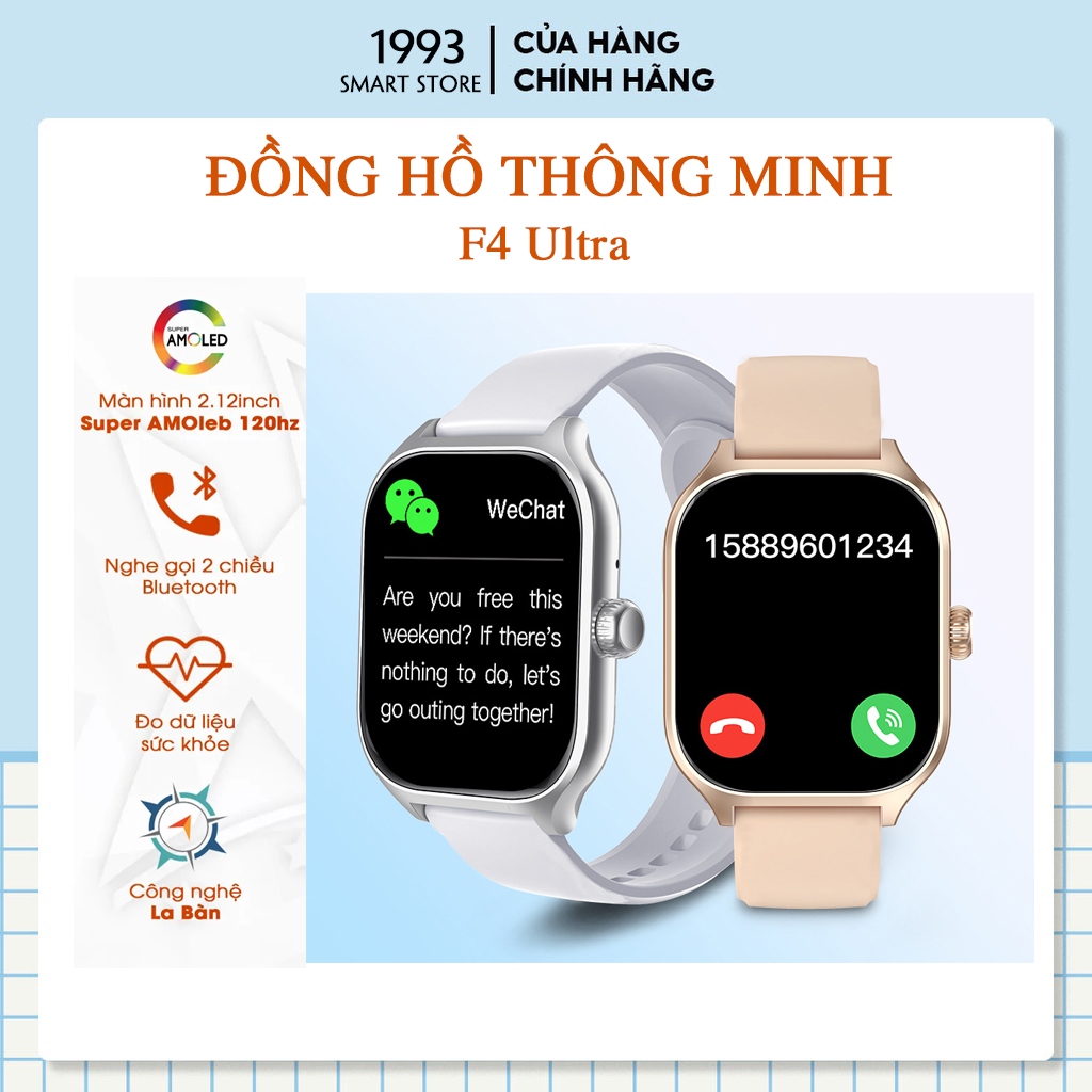 Đồng hồ thông minh Ultra F4 hỗ trợ kết nối bluetooth liên kết với điện thoại