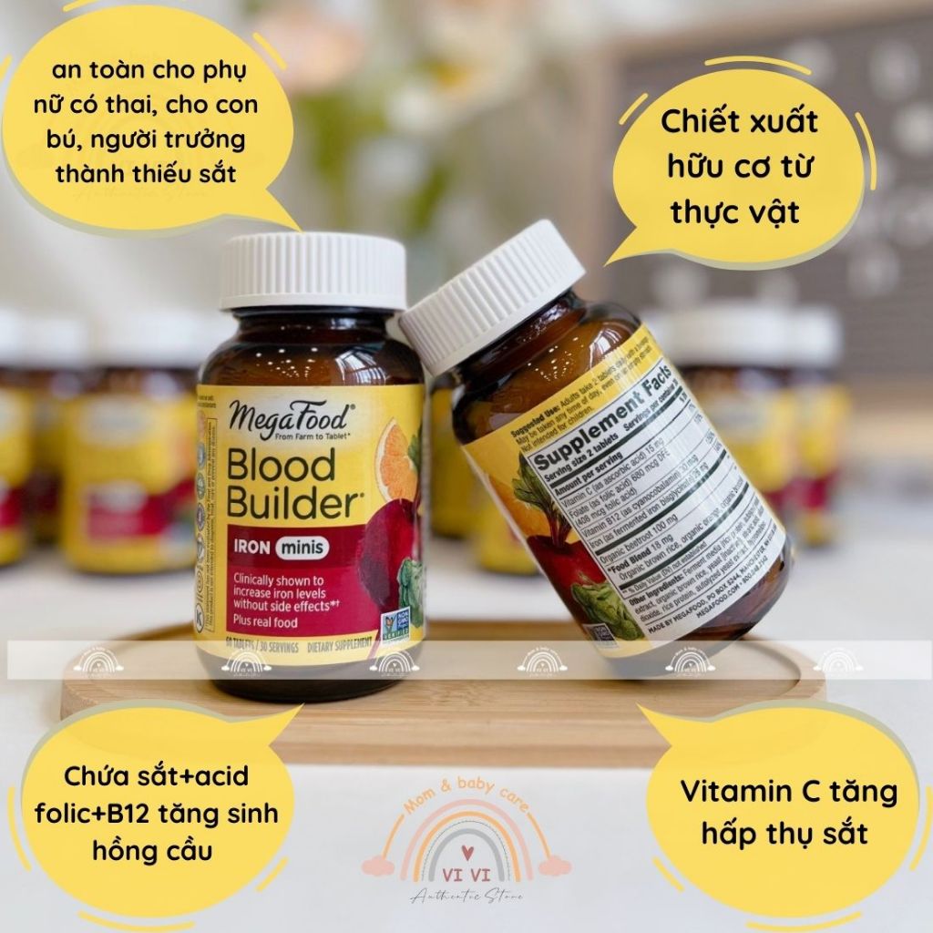 Viên sắt thuần chay Iron Megafood hộp 60 viên