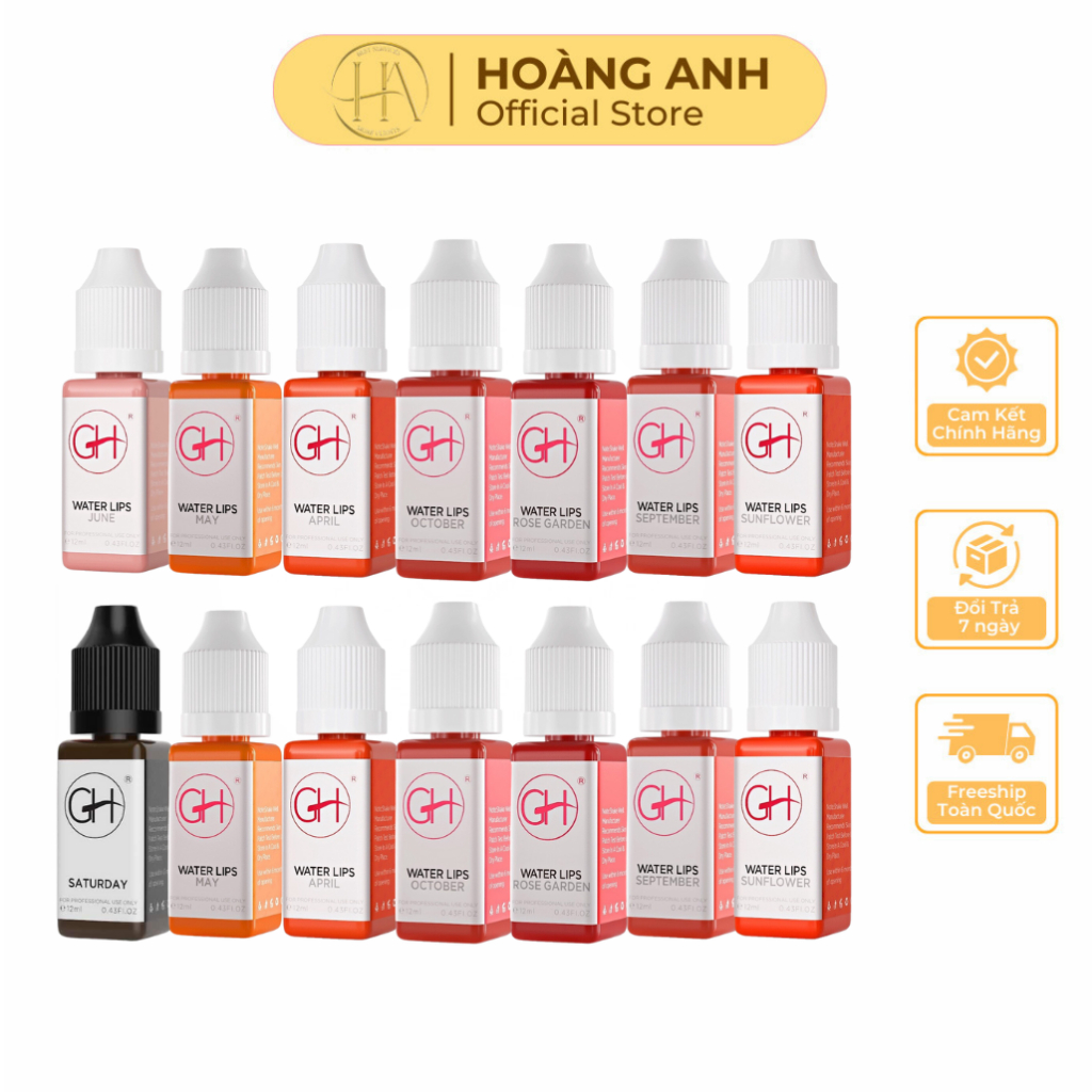 Mực Môi Nano Liquid gh chính hãng Mỹ - Mực hữu cơ GH phun môi đẹp siêu bám nhanh lên màu