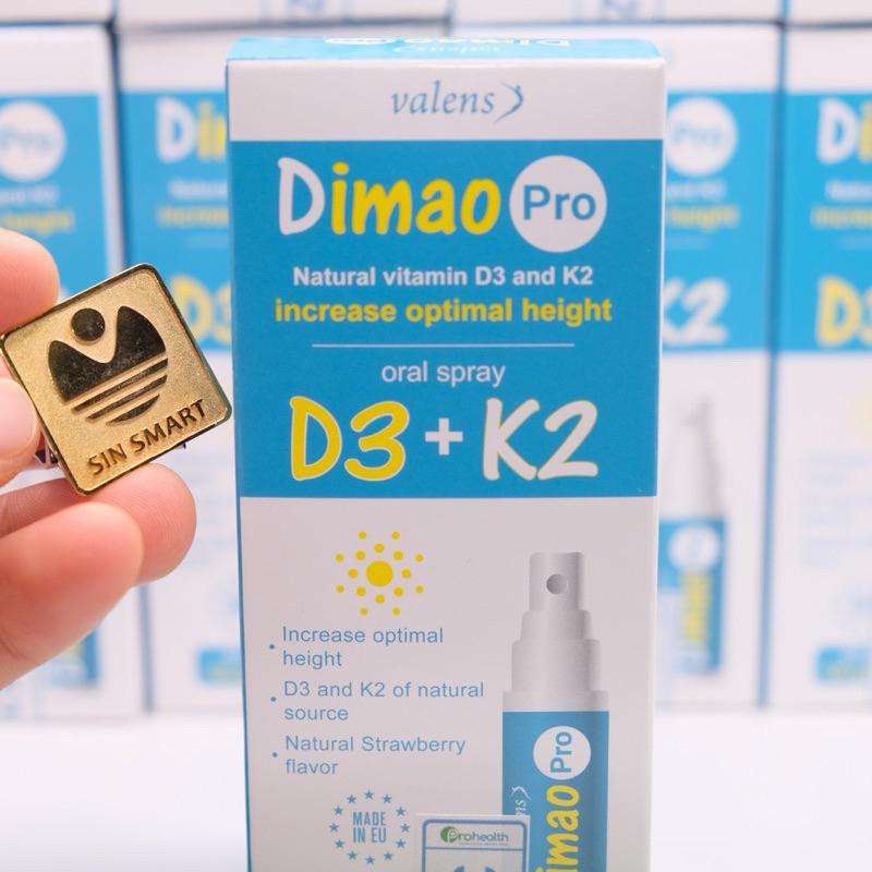 Dimao Pro D3K2 - Tăng chiều cao vượt trội cho trẻ từ 0-12 tuổi lọ 25ml K2 D3 Dimao