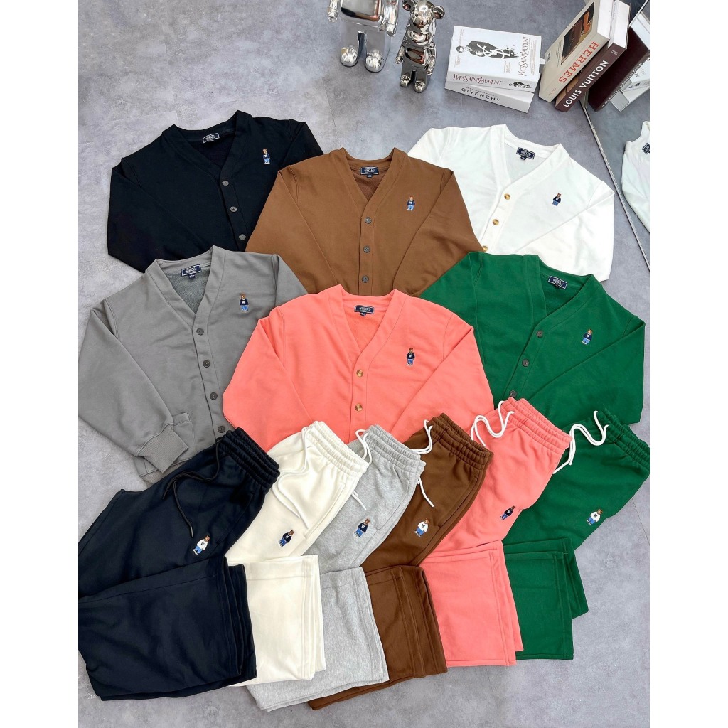 SET BỘ NỈ CARDIGAN GẤU WHOAU STEVE BEAR